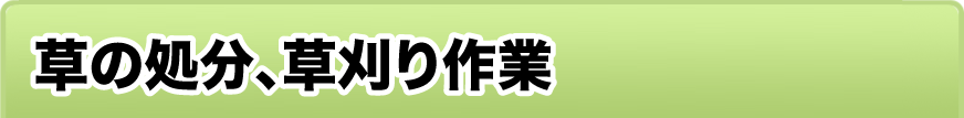 草の処分、草刈り作業